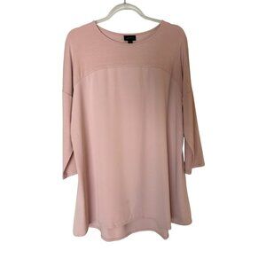 NWT J. Jill Wearever Collection Mixed Media Rosewater Tunic Top Size Large
